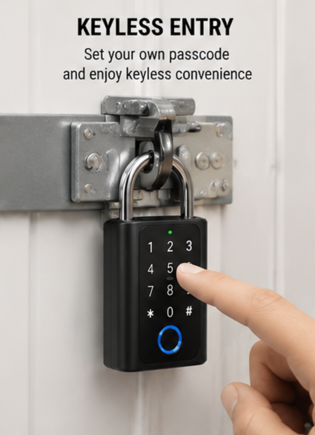 Smart Digital Combination Padlock – Rechargeable Keyless Security Lock